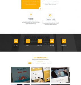 Clean One Page Corporate Portfolio Website Template Free PSD