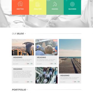 Clean One Page Website Theme PSD