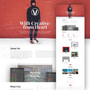 Clean Personal Website Design Template Free PSD