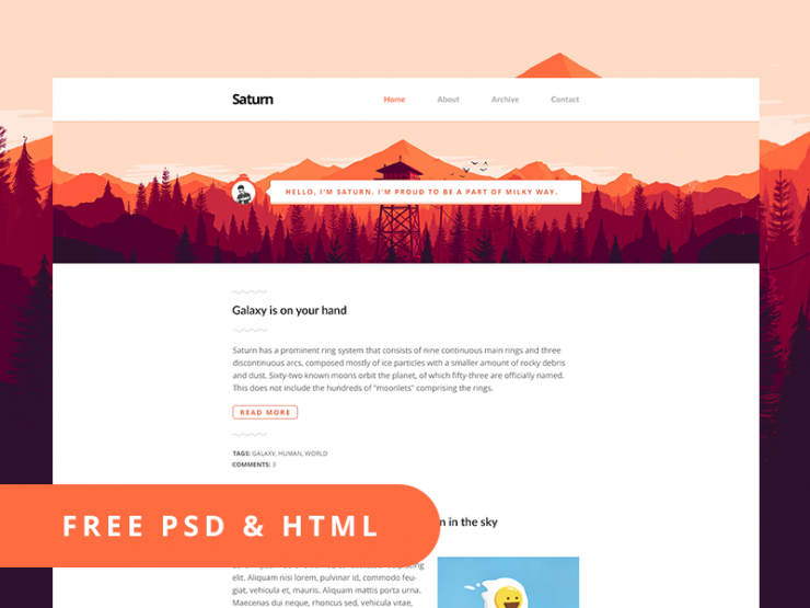 Clean Personal Website Page Free PSD Template
