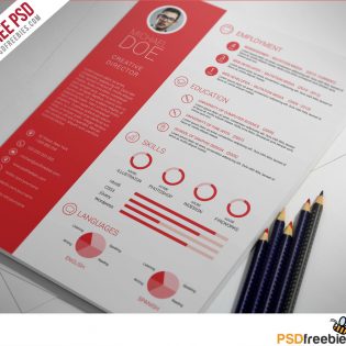 Clean and Professional Resume Free PSD Template