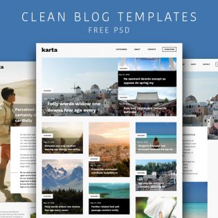 Clean and Simple Blog Templates Free PSD