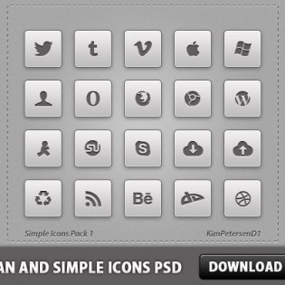 Clean and Simple Icons PSD