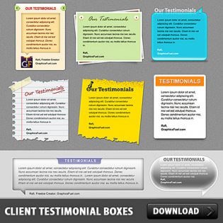 Client Testimonial Boxes Free PSD