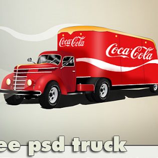 Coca Cola Truck Free PSD