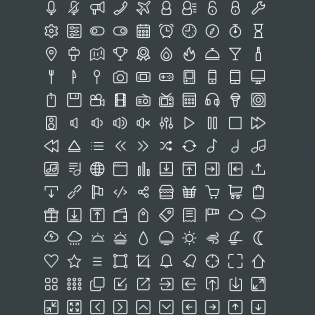Collection of Solid and Line Icons PSD