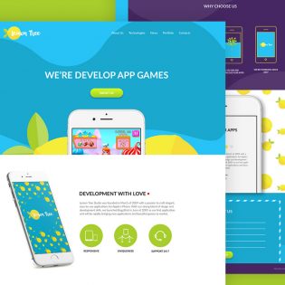 Colorful App website Template Free PSD