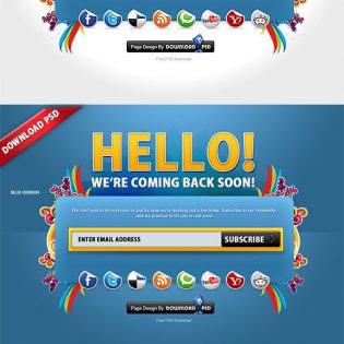 Colorful Free Coming Soon Page PSD