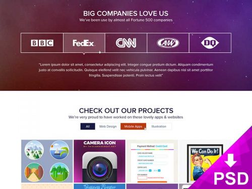 Company Portfolio Website Template PSD