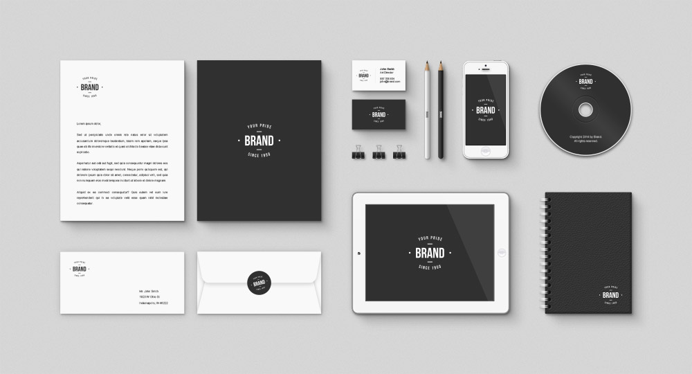 Corporate Brand identity Free Mockup PSD Kit - Download PSD