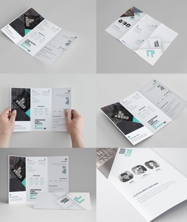 Corporate Tri-fold Brochure Template Free PSD
