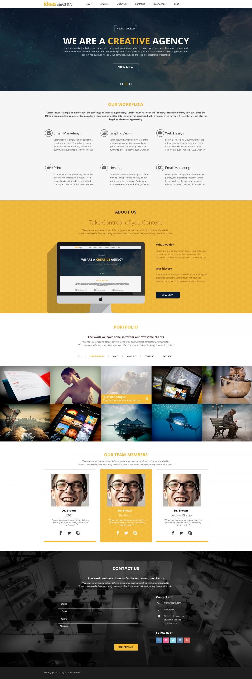 Creative Agency Portfolio PSD Template Download PSD