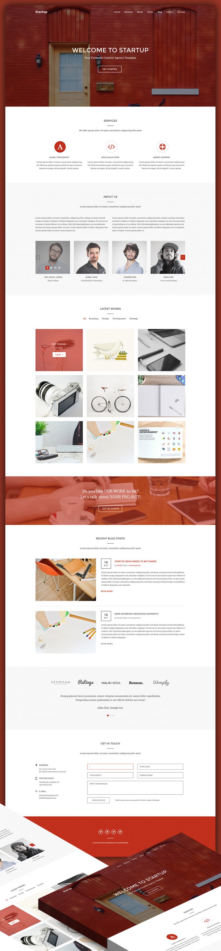 Creative Agency Website Homepage PSD Template