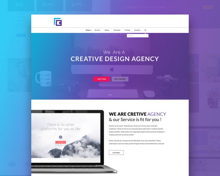 Creative Agency Website Template Free PSD