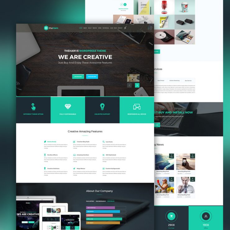 Creative Landing Page Template Free PSD