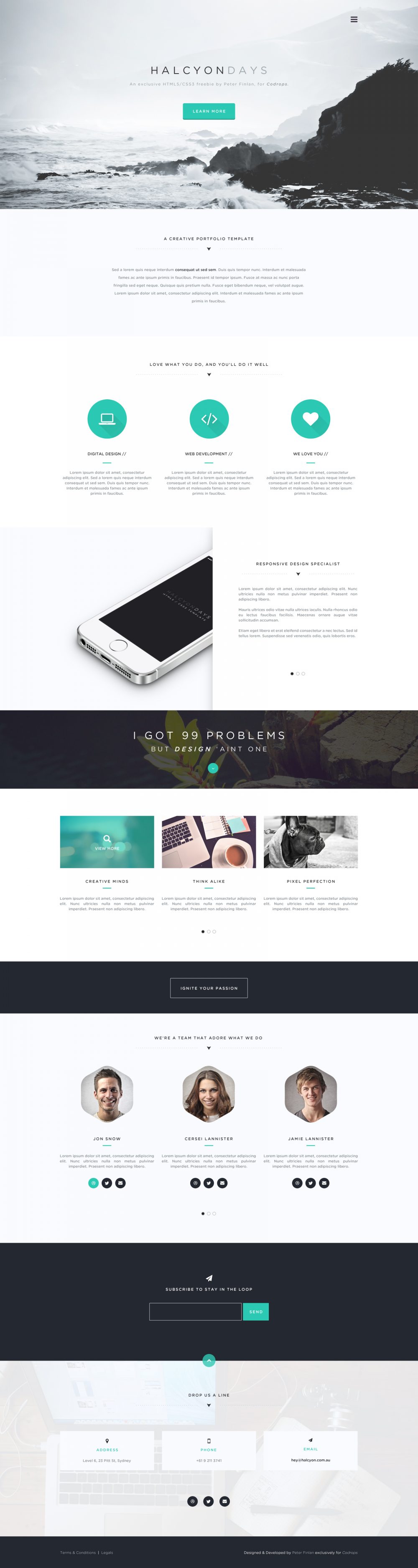 Creative Portfolio Template Free PSD – Download PSD