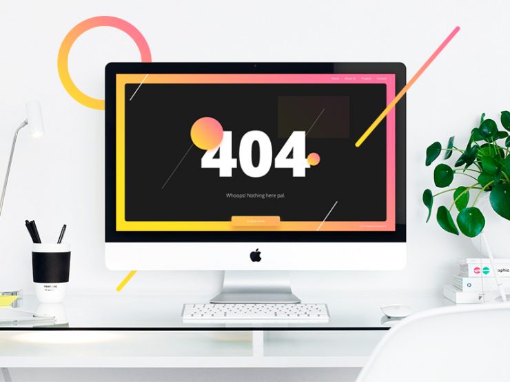 Custom 404 Error Page Template Free PSD