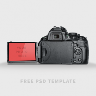 DSLR Camera Mockup Free PSD Template
