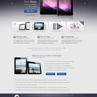 Dublin iPad & iPhone Apps Web Template PSD