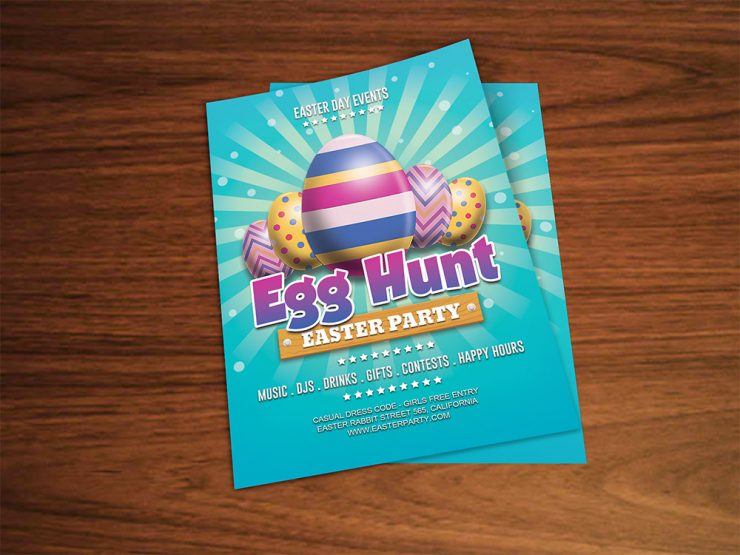 Easter Party Flyer Template Free PSD