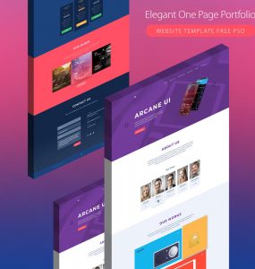 Elegant One Page Creative Agency Portfolio Template Free PSD