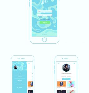 Elegant Social Mobile App Design Templates Free PSD