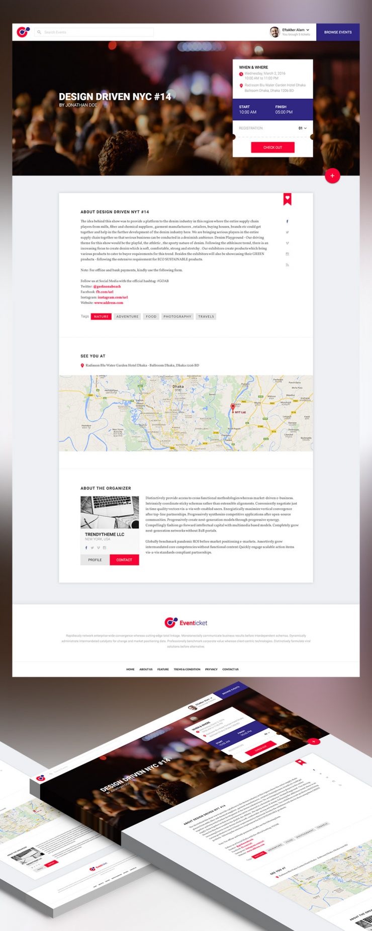 Event Landing Page Template Free PSD