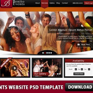 Events Website PSD Template