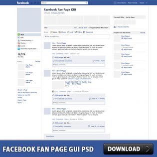 Facebook Fan Page GUI PSD