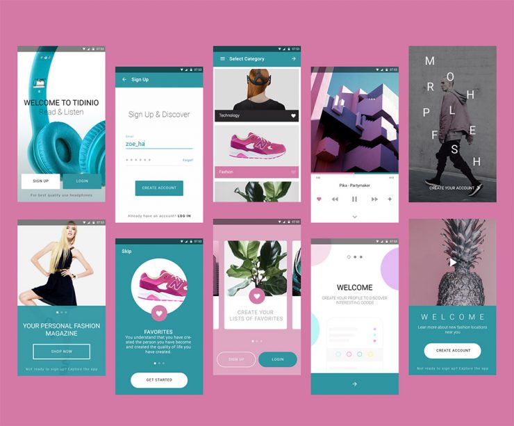 Fashion Magazine Mobile App UI Kit Free PSD