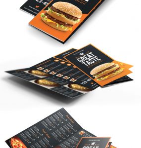 Fast Food Menu Trifold Brochure Free PSD