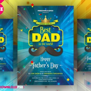 Fathers Day Flyer Template Free PSD