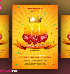 Fathers Day Flyer Template PSD