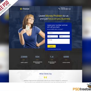 Finance and Banking Landing page Free PSD Template