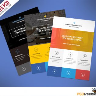Flat Clean Corporate Business Flyer Template Free PSD