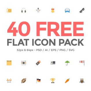 Flat Icon Pack Free PSD