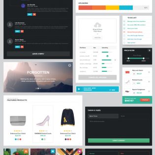 Fantastic Flat Web UI Elements Kit PSD