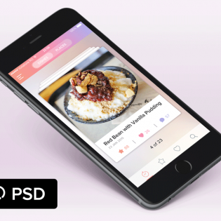 Food Recipe Free Mobile App PSD