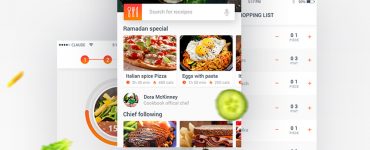 Food Recipe Mobile App Free PSD