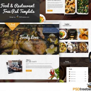 Food and Restaurant Website Free PSD Template