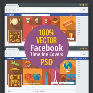 Food and Travel Facebook Timeline Covers PSD