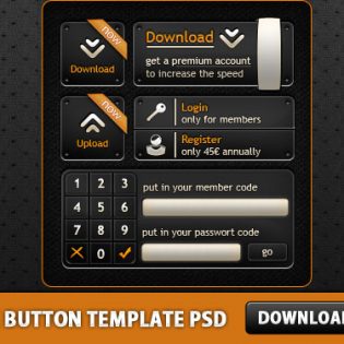 Free Button Template PSD