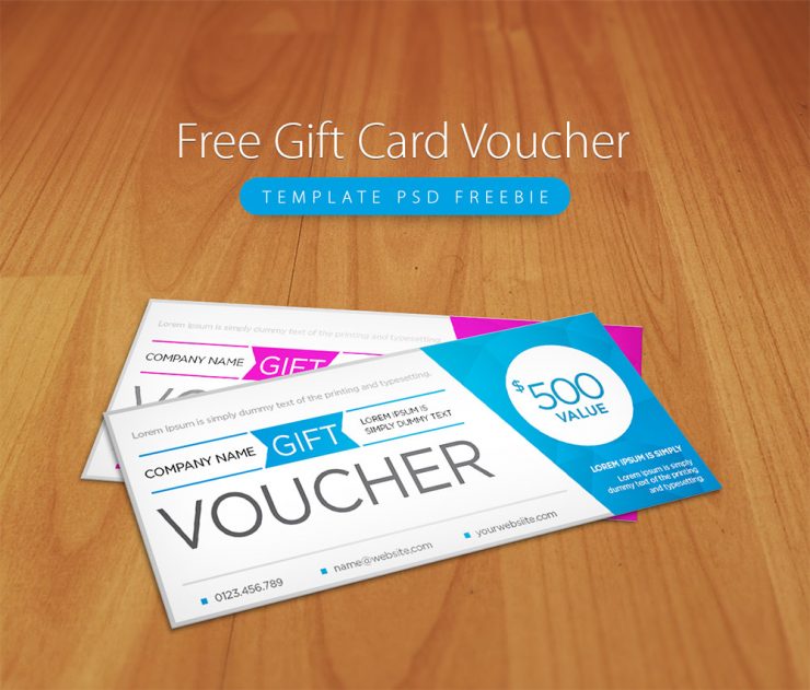 Free Gift Card Voucher Template PSD Freebie