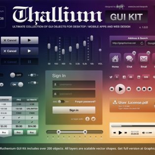 GUI Kit Free PSD for apps and web designers