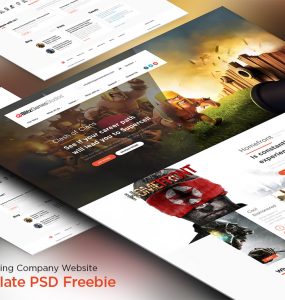 Gaming Company Website Template PSD Freebie