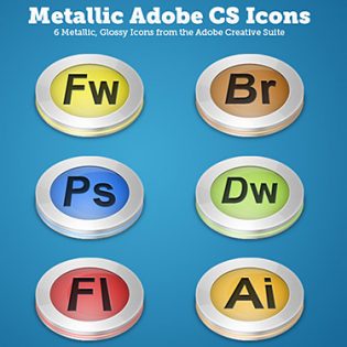 Glossy Metallic CS Icons PSD