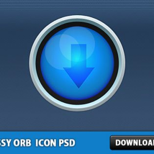 Glossy Orb Download Icon Free PSD file