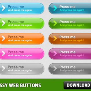 Glossy Web Buttons PSD