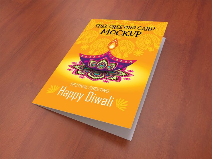 Greeting Card Mockup Free PSD Template