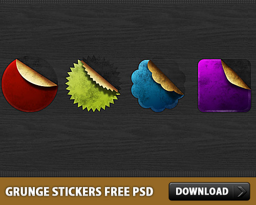 Download Grunge Stickers Free PSD - Download PSD